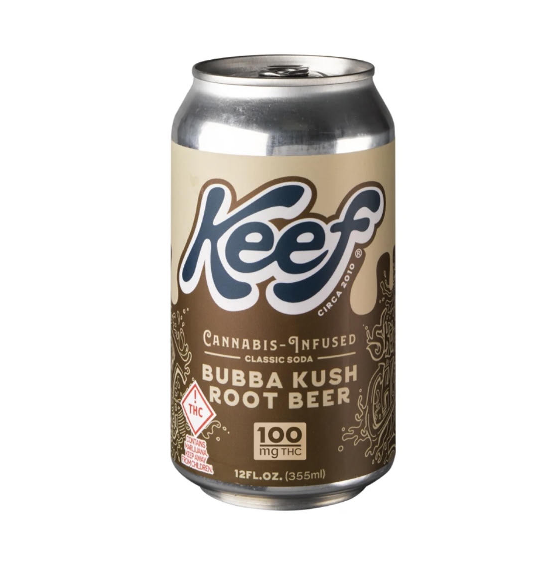 Photograph of product: AU Keef: Bubba Kush Root Beer 100mg Soda