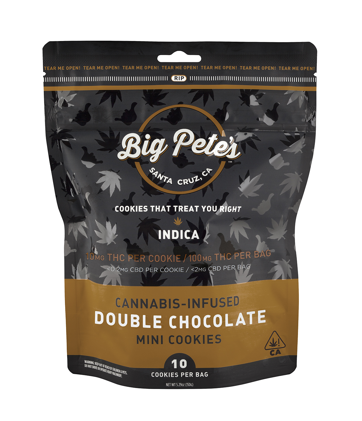 Photograph of product: DOUBLE CHOCOLATE CHIP COOKIES 10 PACK 100MG