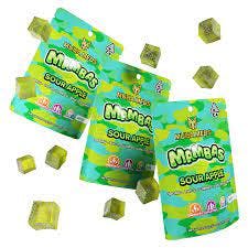 Photograph of product: Sour Apple Mambas | 100mg au chocolat Rosin Gummies