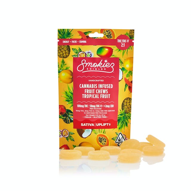 Photograph of product: Tropical 2:1 |100mg TH-oui-V Fruit Chews - 