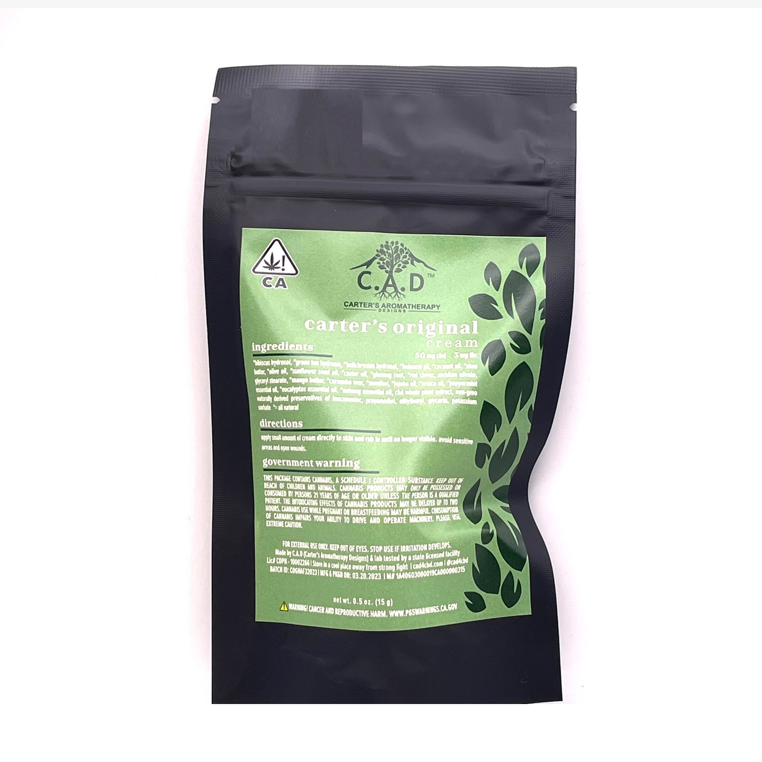 Photograph of product: ORIGINAL GREEN CREAM .5OZ - CARTER'S AROMATHERAPY DESIGNS