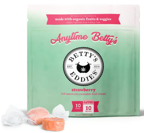 Photograph of product: Strawberry Good Times Fruit Chews 10pk 100mg