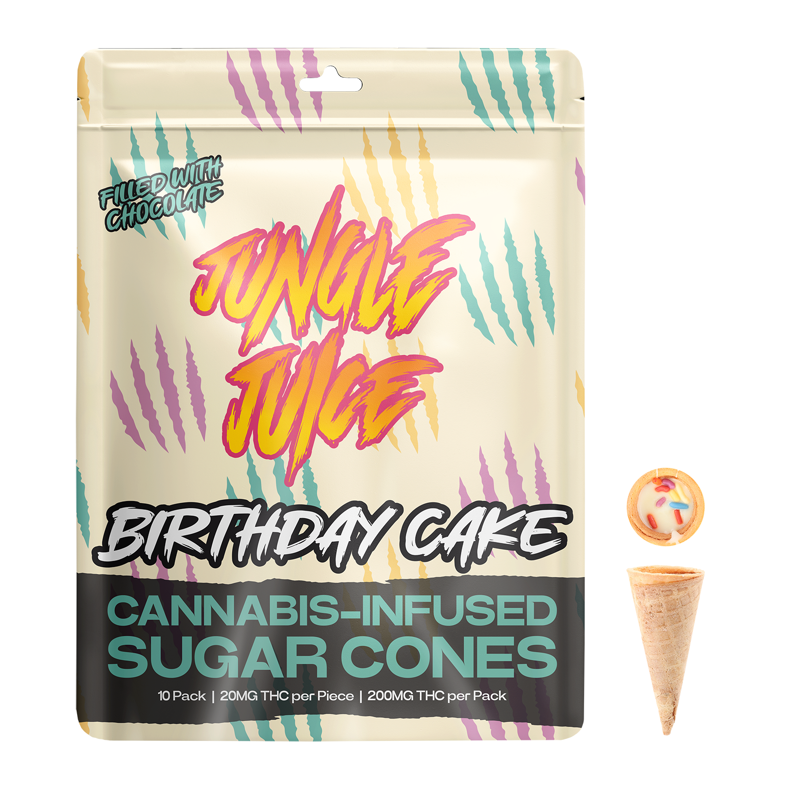 Photograph of product: Birthday Cake | 200MG Infused Sugar Cones