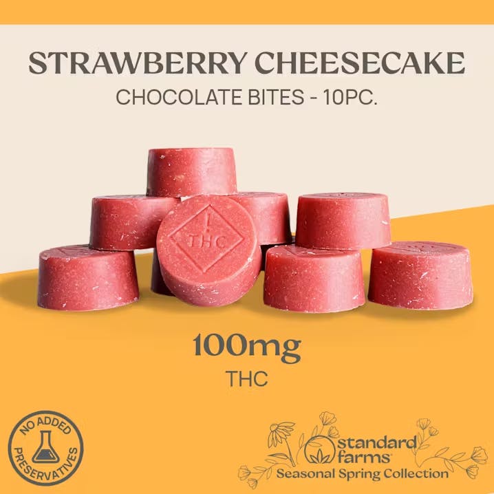 Photograph of Product: Strawberry Cheesecake Chocolate Bites 100mg | 10pk - 