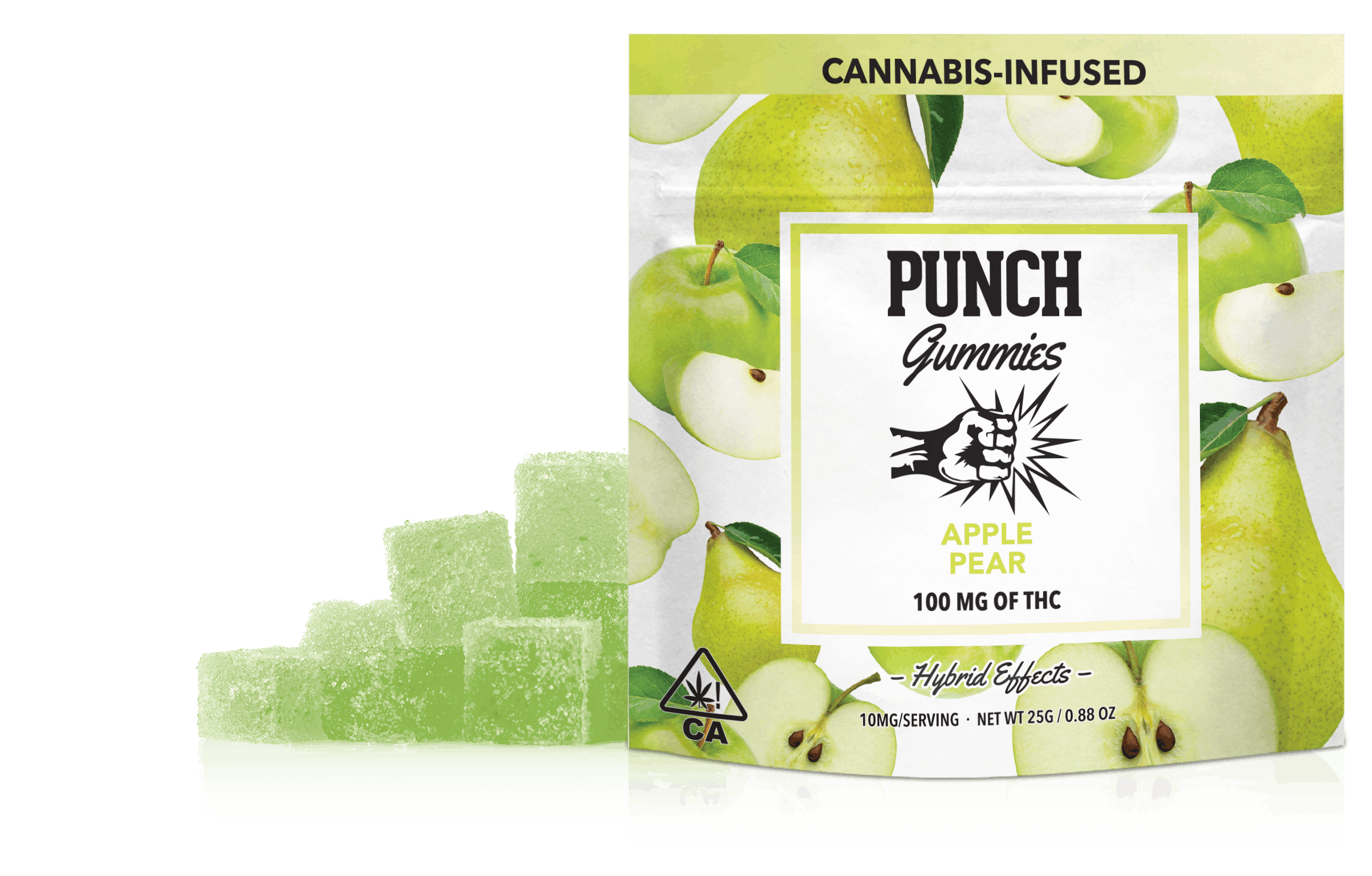 Photograph of product: Punch 100mg Gummies - Apple Pear