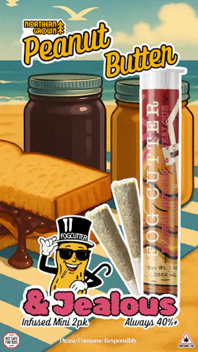 Photograph of product: Infused Pre-Roll | Fog Cutter | Peanut Butter & Jealous 2pk | 0.5g each