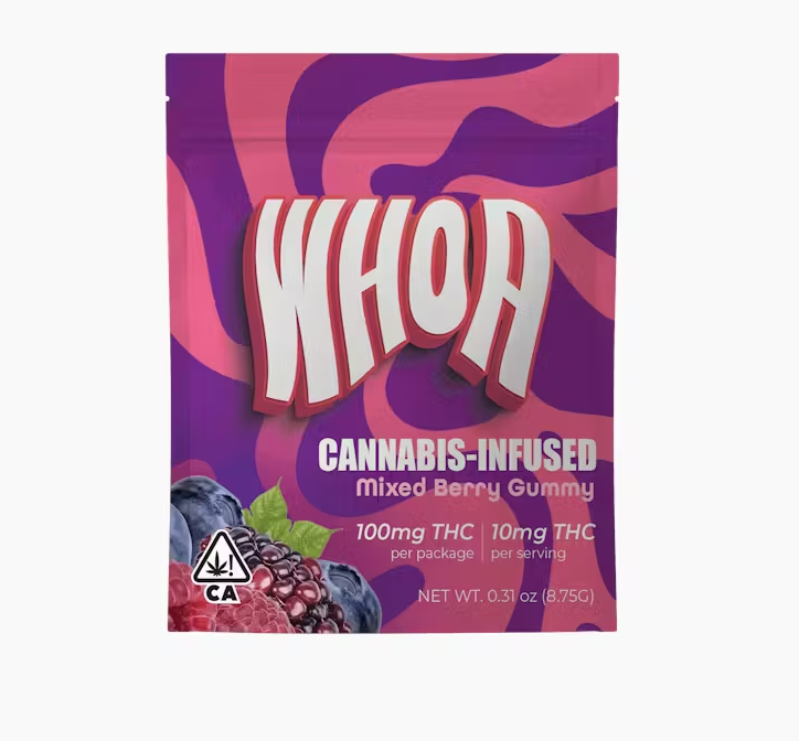 Photograph of product: WHOA Mixed Berry Hybrid Gummy 100mg