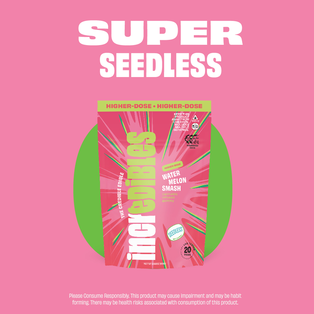 Photograph of product: Incredibles Watermelon Smash Gummies 25mg 20pc *HIGH DOSE*