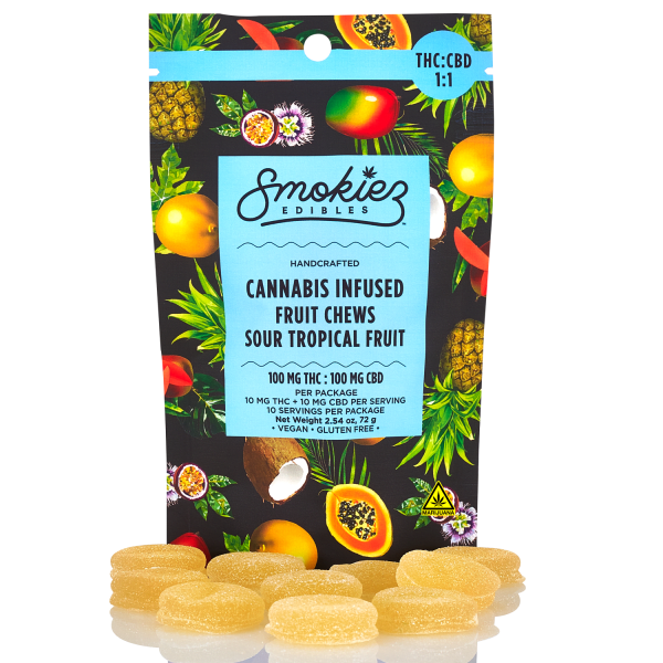 Photograph of product: Gummies | Sour Tropical Fruit | 100mg