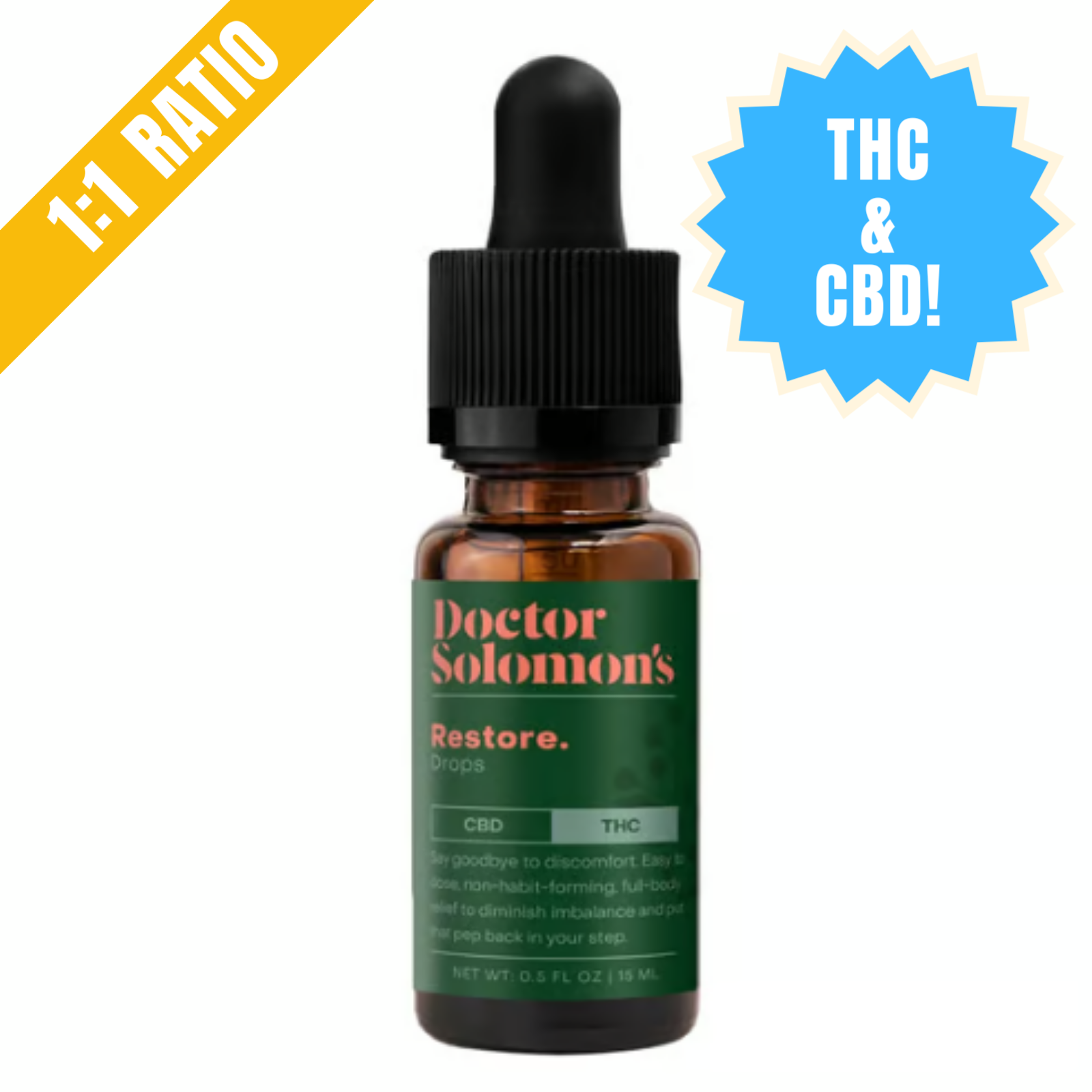 Photograph of product: RESTORE 1:1 CBD TINCTURE