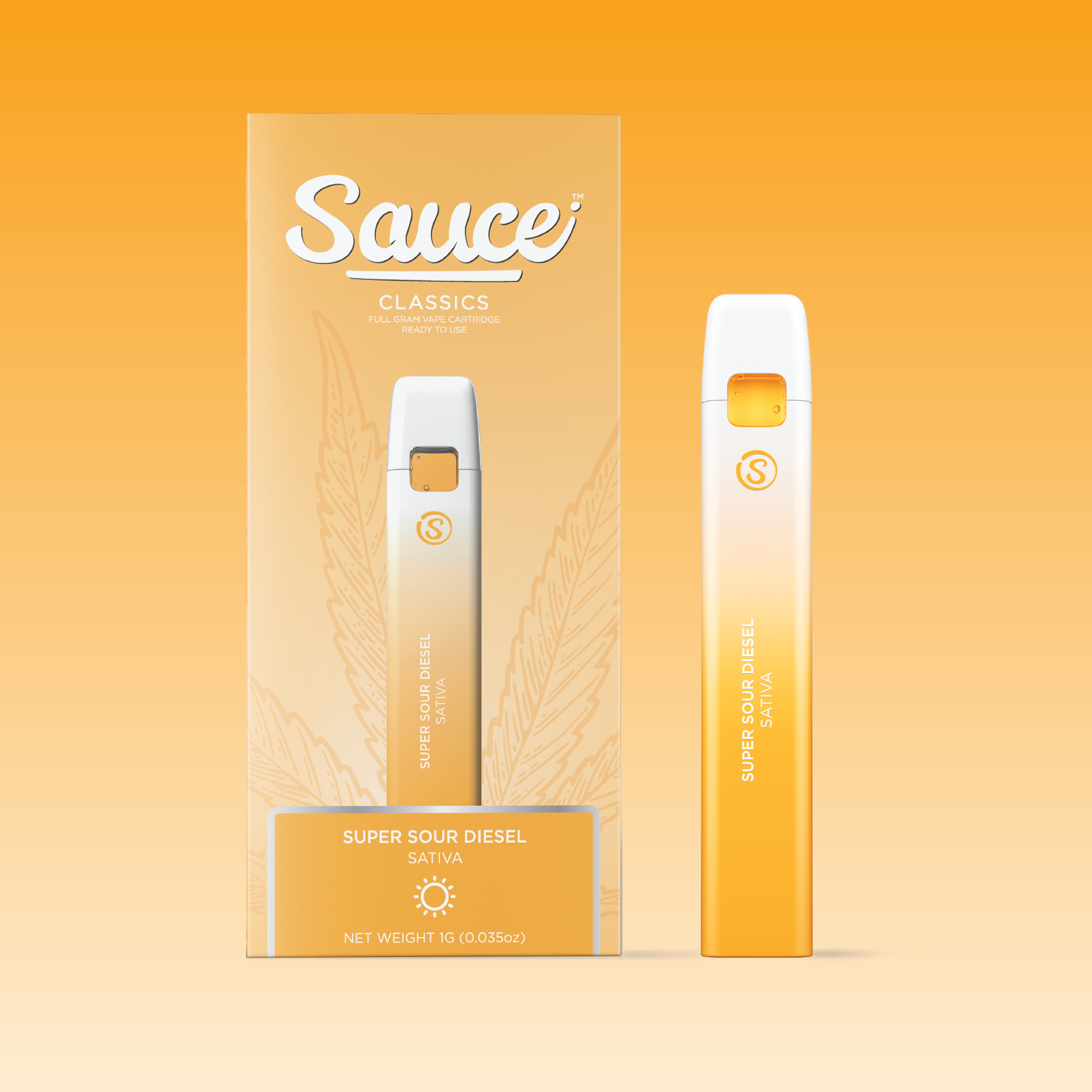 Photograph of product: SAUCE BARS - DISPOSABLE DISTILLATE - 1G - Oui'd - SUPER SOUR DIESEL