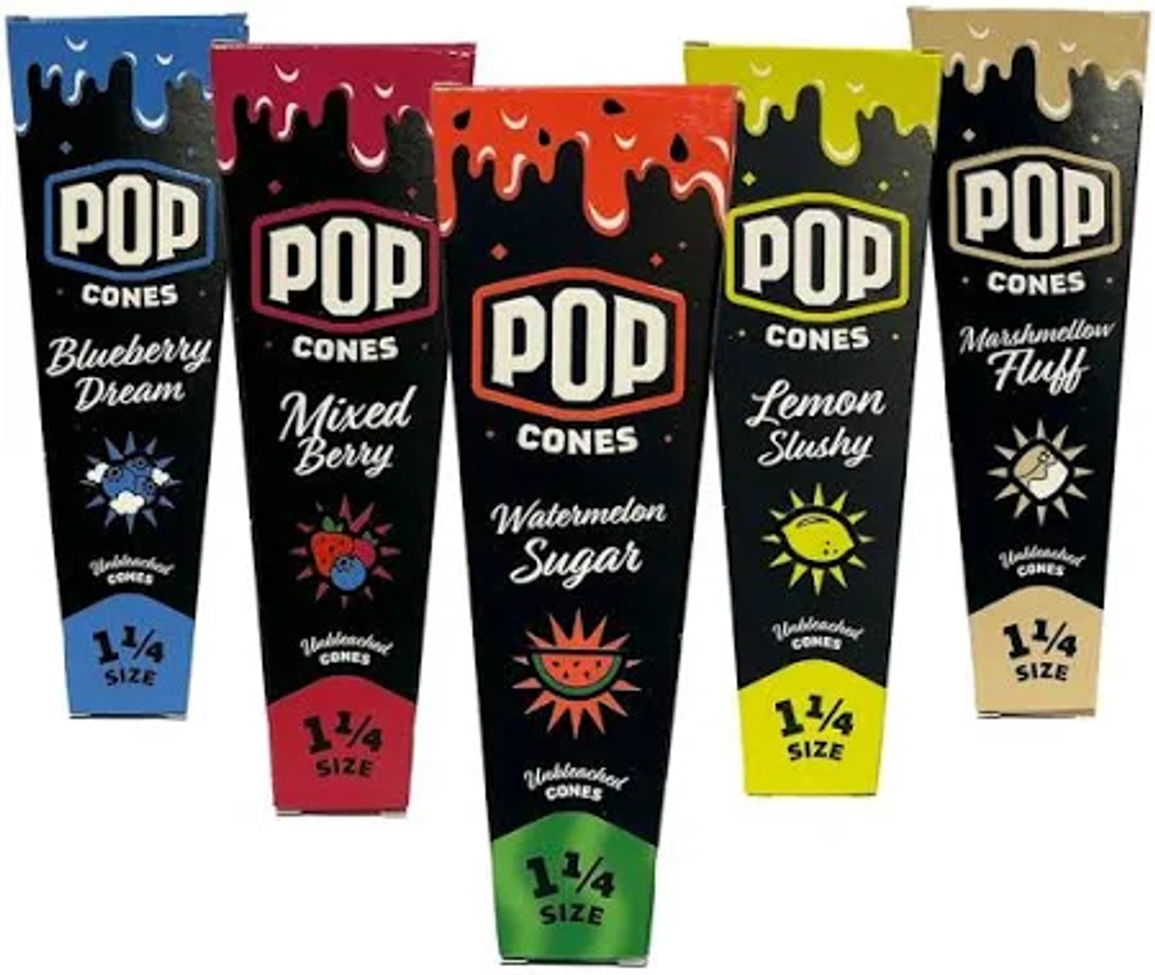 Photograph of product: Pop Cones | 6pk Cones | Unbleached 1 1/4 Watermelon Sugar