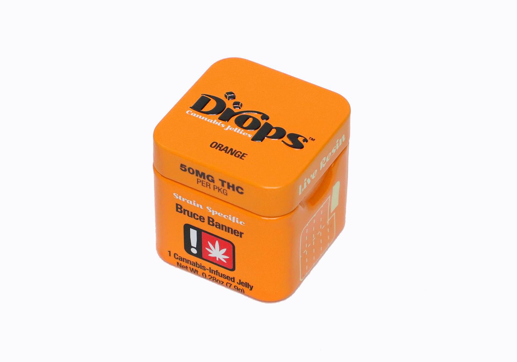 Photograph of product: Drops | Single 100mg Jellys | Oui'd Orange