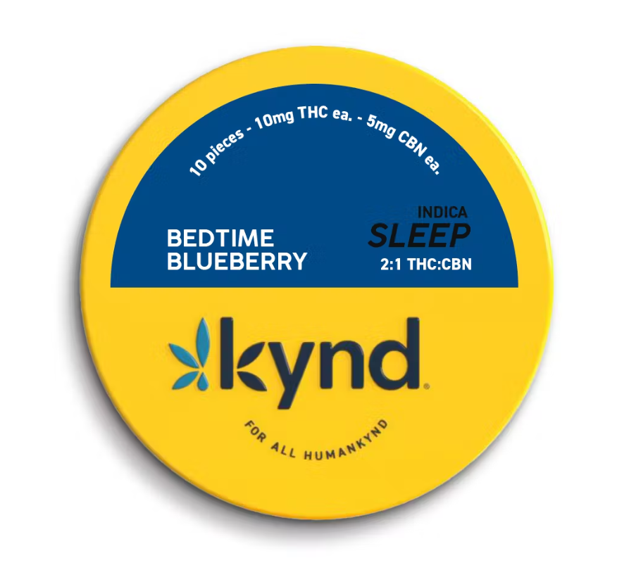 Photograph of product: Kynd |  Sleep Bedtime Blueberry 2:1  |  Edibles  | Gummies | 10pk x 10mg