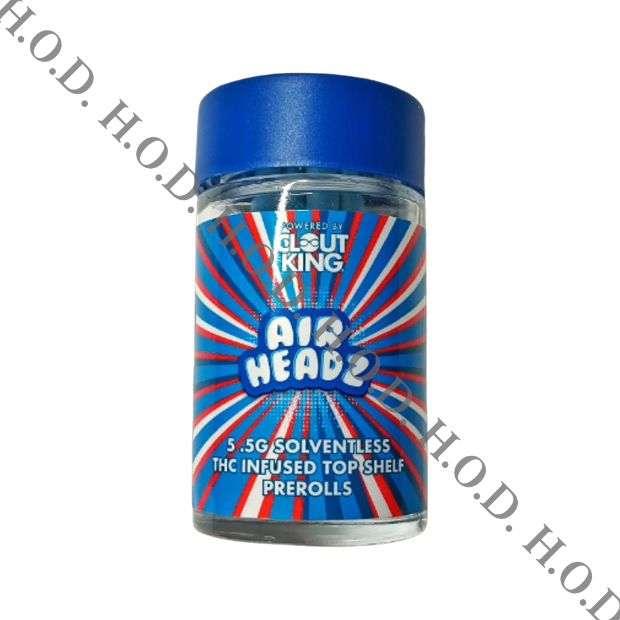 Photograph of product: Clout King Airheadz 3.0 Terdziez Infused Pre-Roll .5g 5 Pack