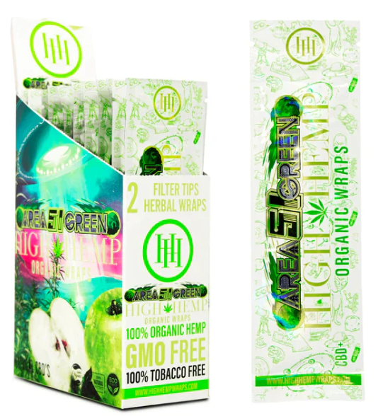 Photograph of product: Z WAVE - ACCESSORIES - HIGH HEMP WRAP - AREA 51 GREEN APPLE