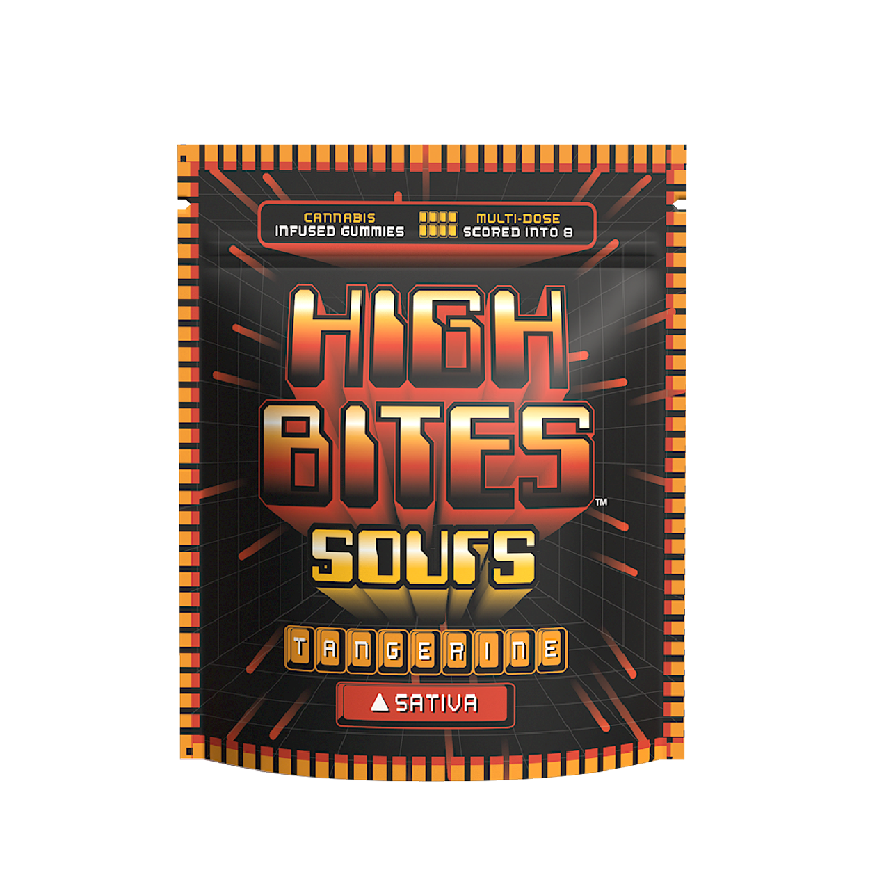 Photograph of product: SOUR TANGERINE | HIGH BITES SOURS | 100MG | 10 PACK
