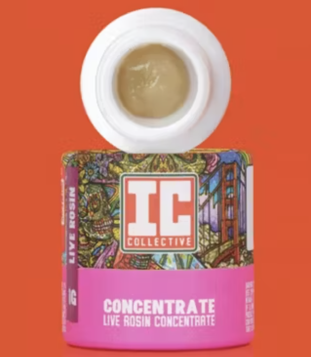 Photograph of product: IC COLLECTIVE CHEM D LIVE ROSIN 1G