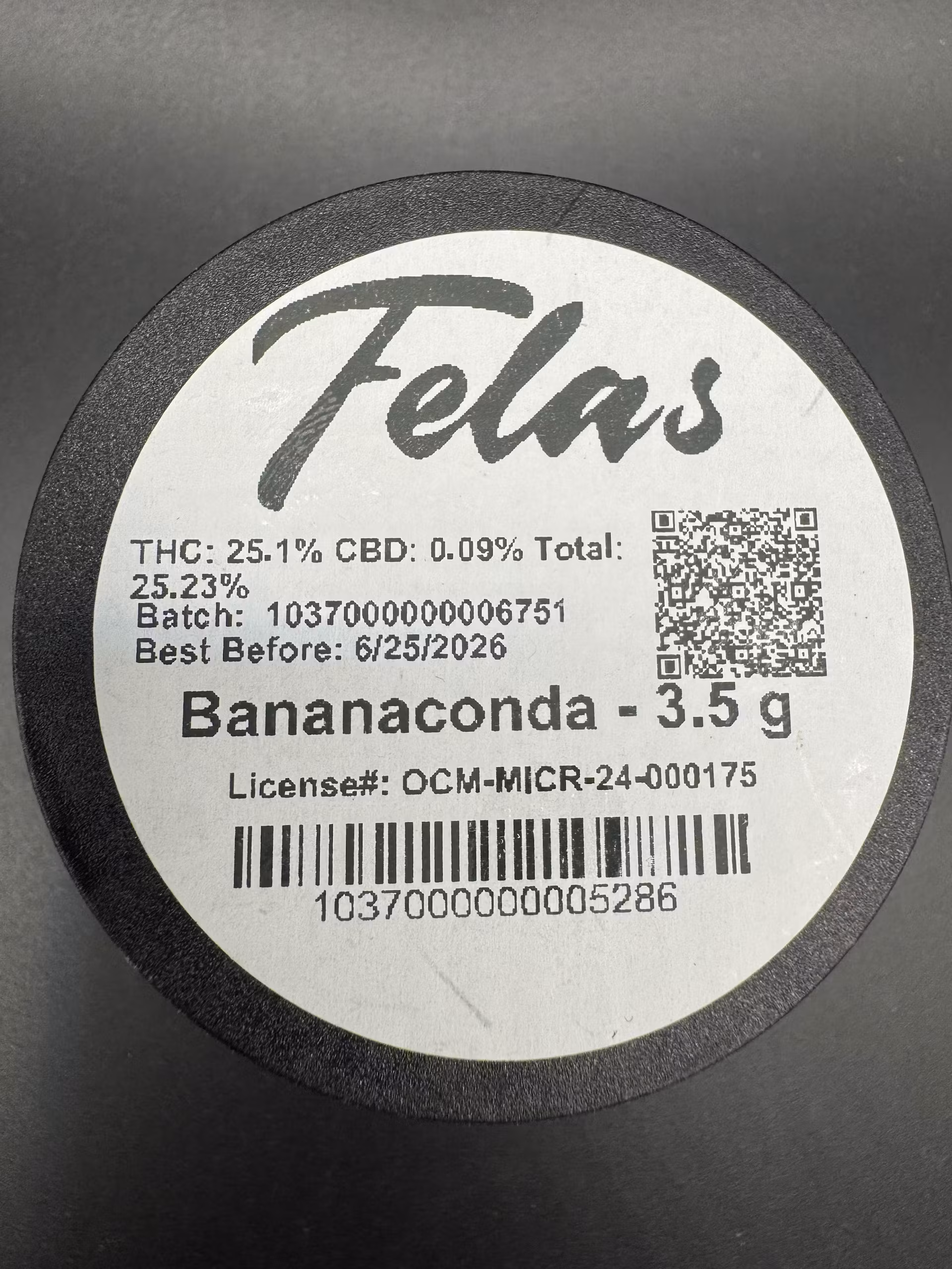 Photograph of product: Flower - Bananaconda - 3.5g
