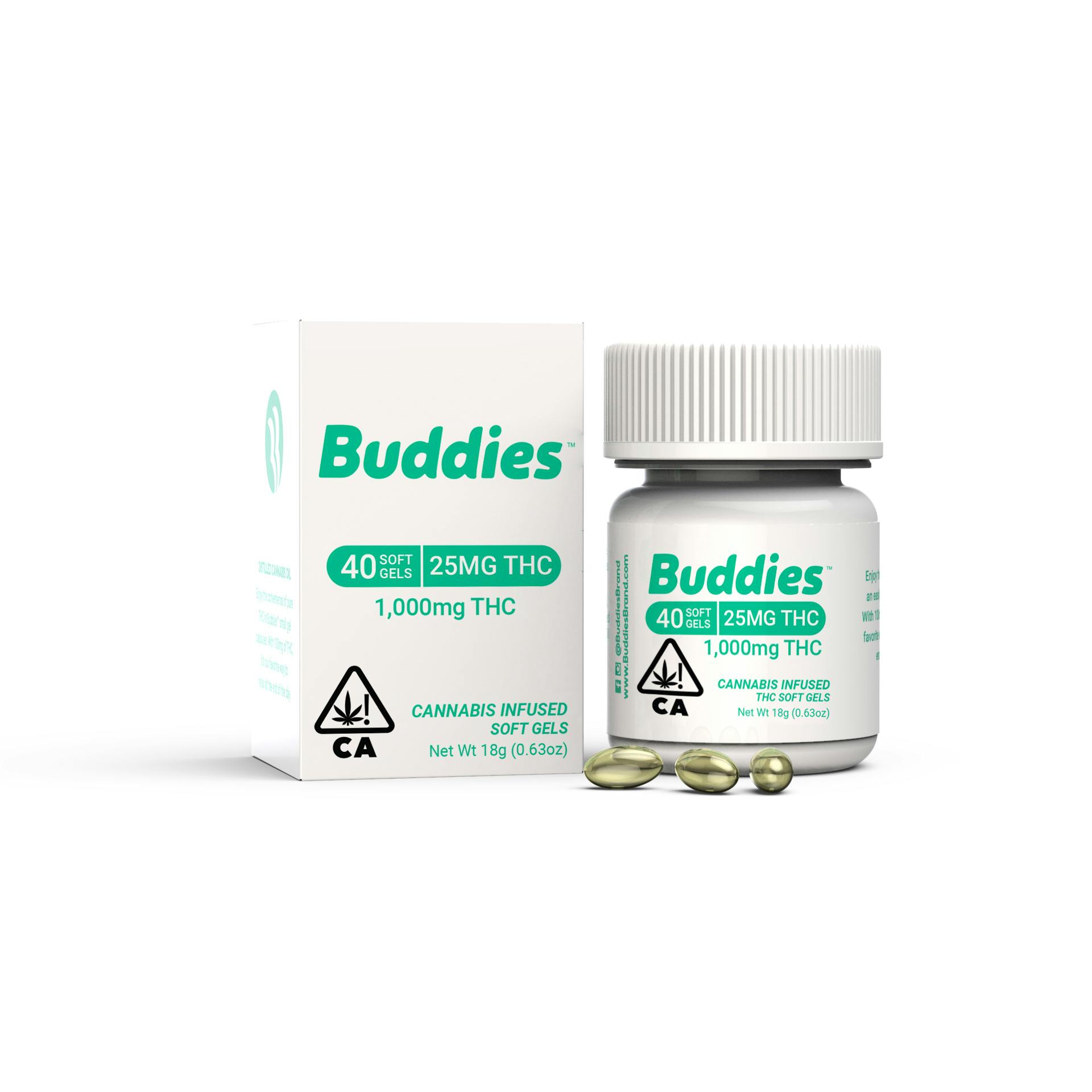 Photograph of product: Buddies | TH-oui 25mg Soft Gels/ 40ct | 1000mg