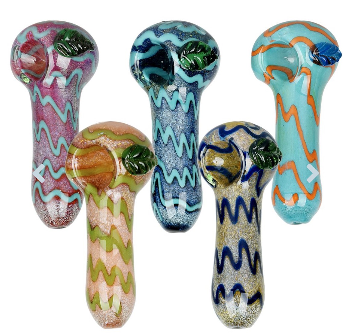 Photograph of product: Striped Glass Spoon Pipe