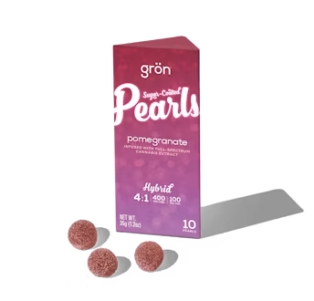 Photograph of product: Pearls Pomegranate | 4 : 1 CBD : TH-oui | Edible | 100mg (H)
