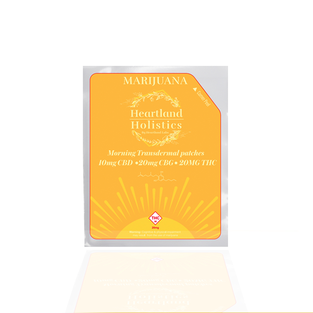 Photograph of product: 1:2:2 CBD/CBG/TH-oui Morning Transdermal Patch (S) - Heartland Holistics - 20mg