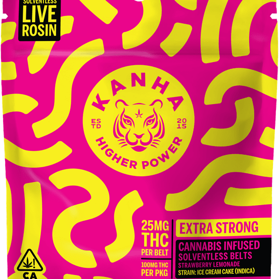 Photograph of product: [Kanha] Solventless Live Rosin Belts - 100mg - Strawberry Lemonade (I) - 
