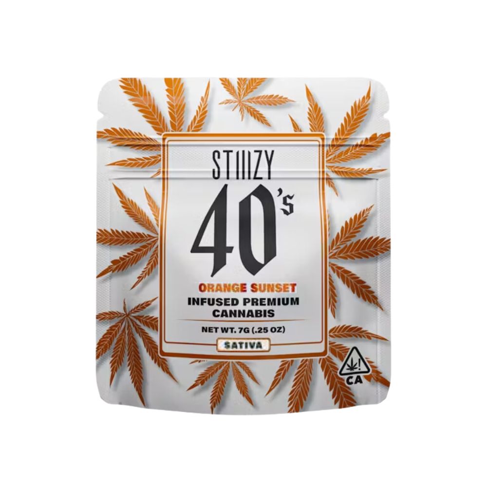 Photograph of product: ORANGE SUNSET 40's INFUSED MYLAR 7G - STIIIZY
