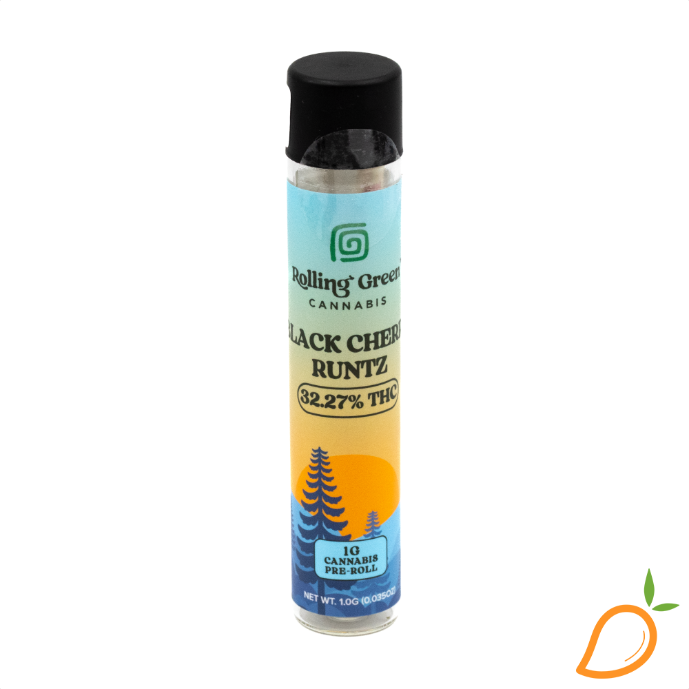 Photograph of product: 1g Black Cherry Runtz Preroll Rolling Green
