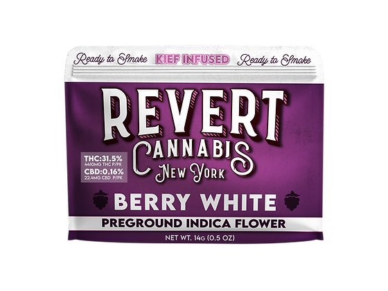 Photograph of product: REVERT | GROUND FLOWER | BERRY WHITE | 14G