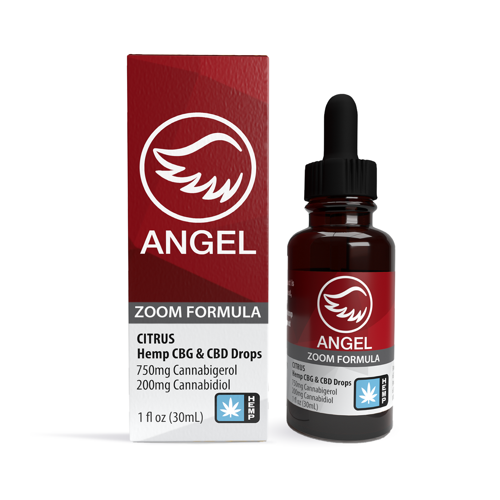 Photograph of product: Angel Industries | ZOOM Formula CBG & CBD Drops | 200mg