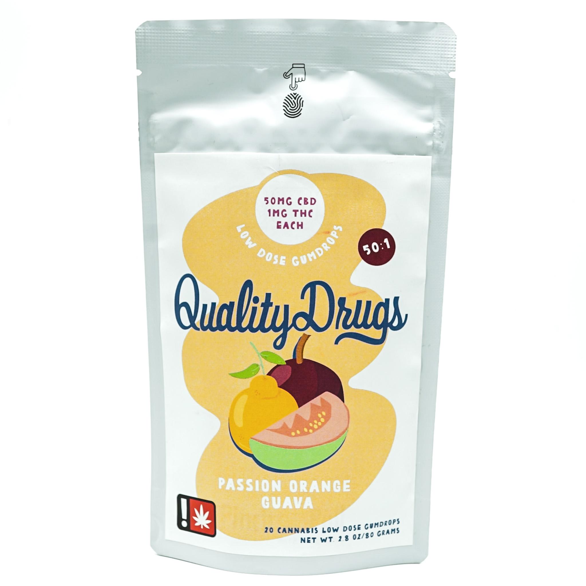 Photograph of product: Passion Orange Guava - LOW DOSE 50:1 Multipack Gummies - Quality Drugs