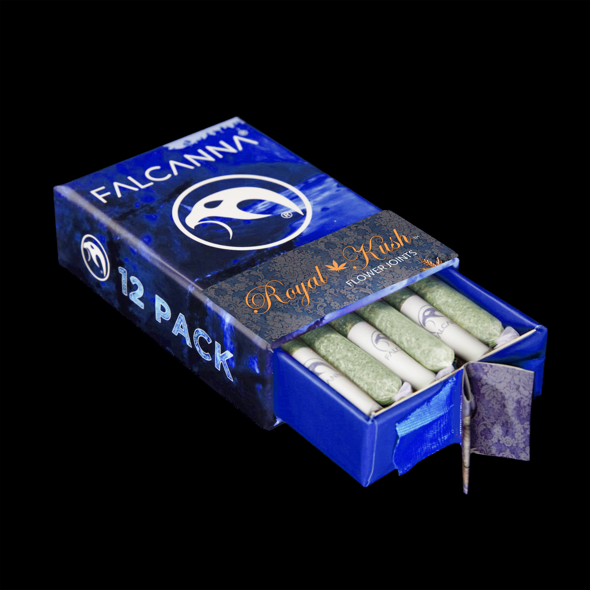 Photograph of product: FALCANNA - Royal Kush Pre-Roll 12-Pack | 7.2g