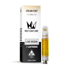 Photograph of product: West Coast Cure - Cream Puff (Indica) Live Resin Cartridge