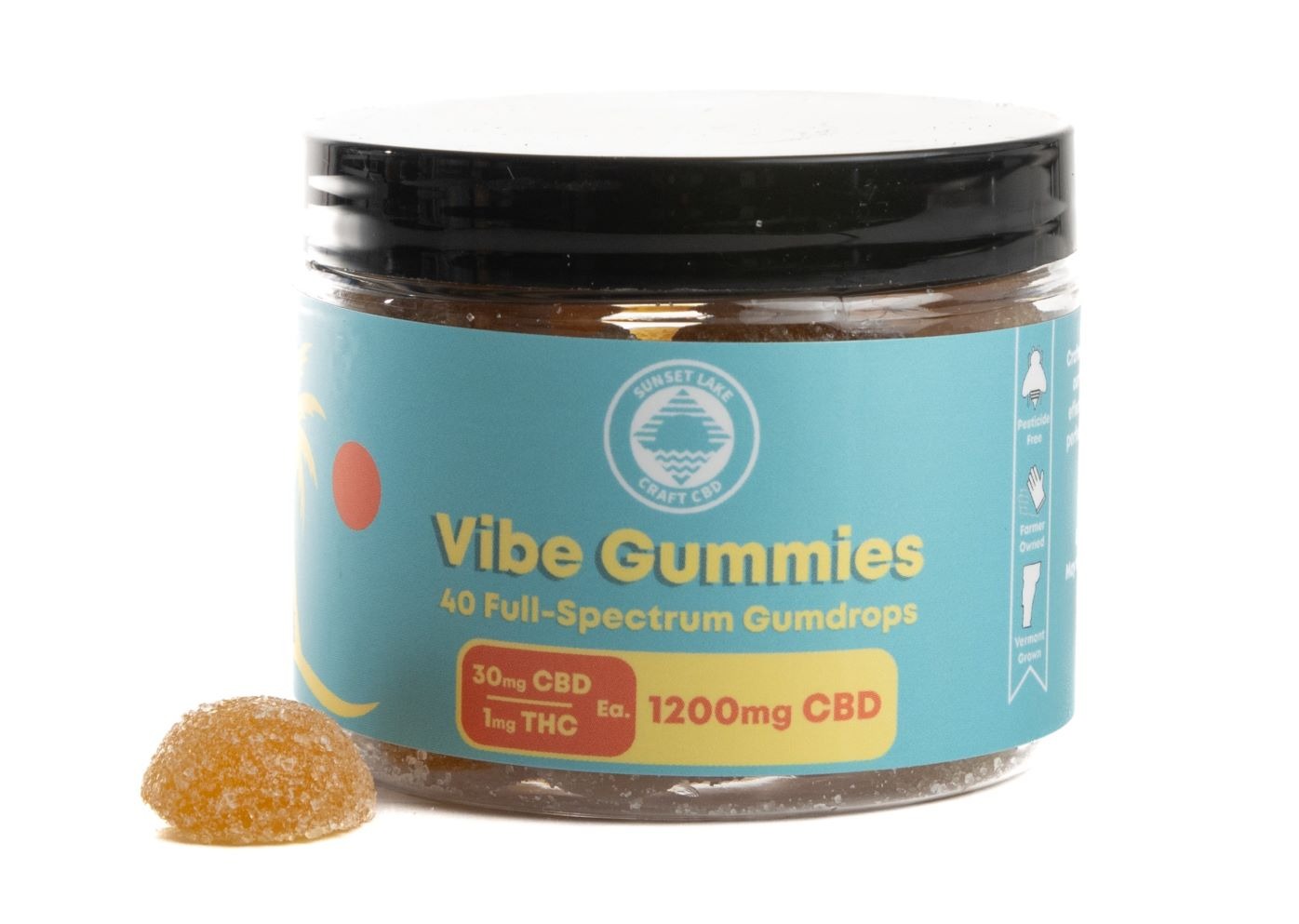 Photograph of product: SL CBD | Vibe Gummies 40pk | 1200mg CBD & 40mg TH-oui
