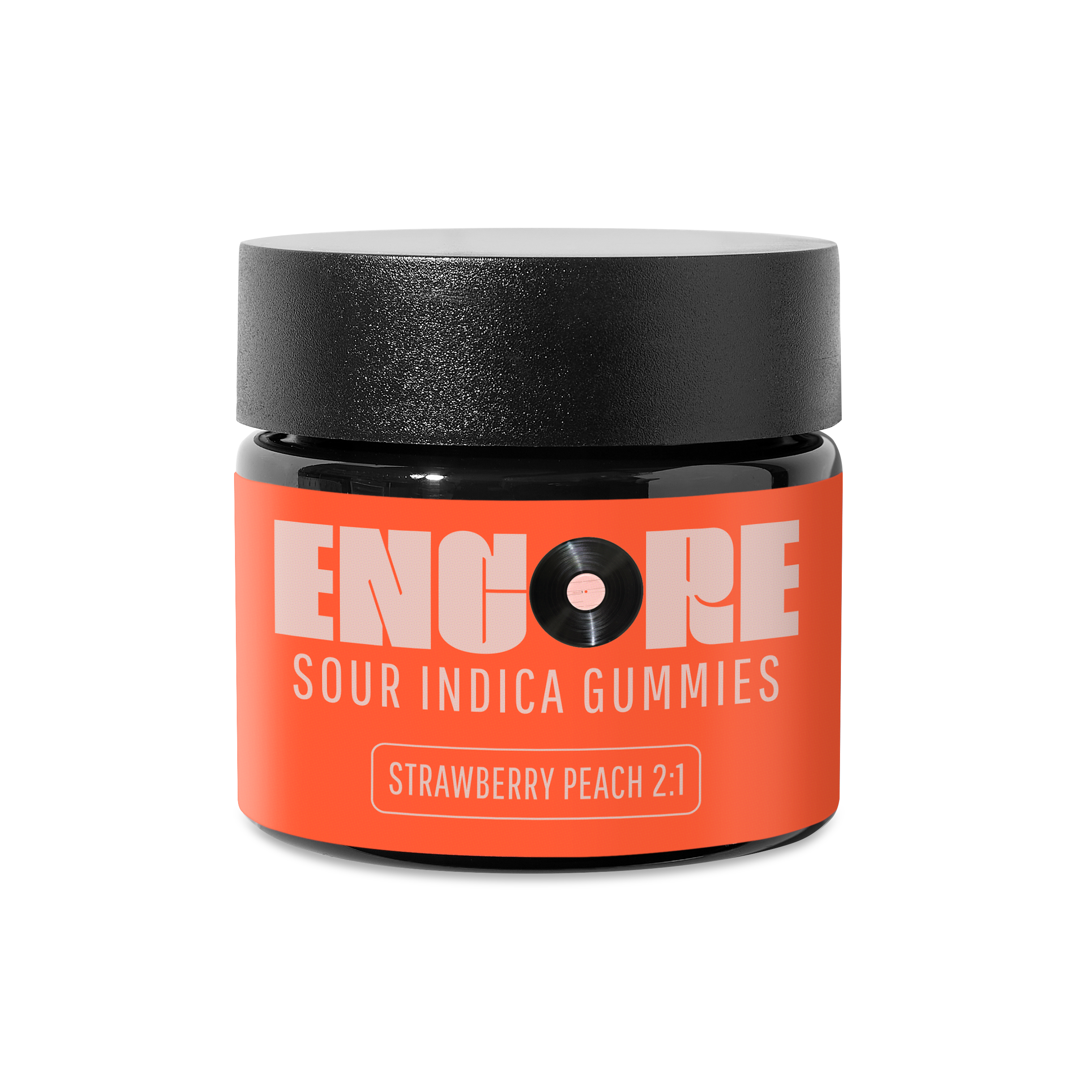 Photograph of product: Encore - Gummies Sour Strawberry Peach 2:1 TH-oui/CBD 10pc - 100mg