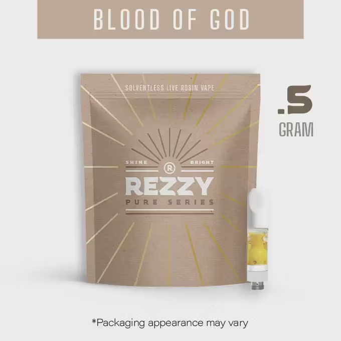Photograph of product: Blood of God Live Rosin Cartridge | 0.5g - Rezzy