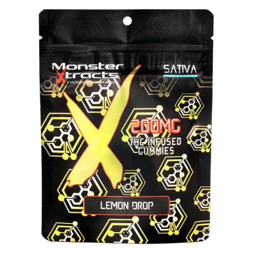Photograph of product: Monster Xtracts Lemon Drop Oui'd Gummies 200mg TH-oui