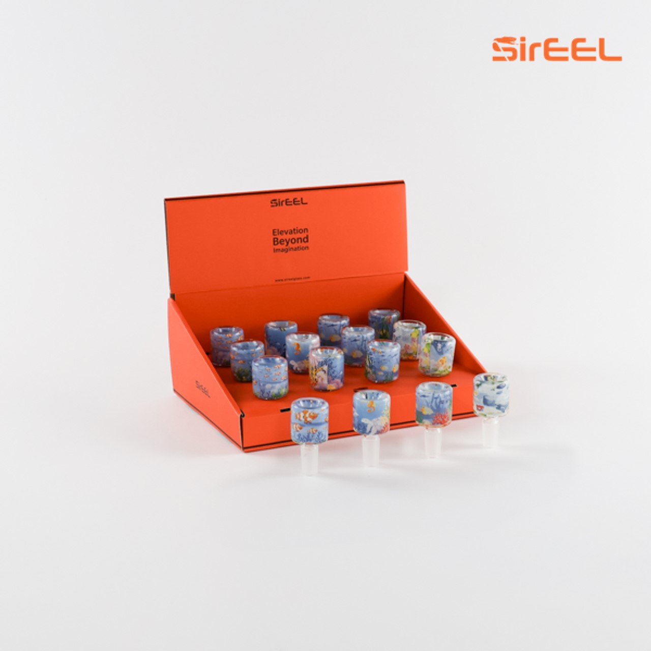 Photograph of product: SirEEL | 12pc Fish Bowl Style 14mm Bowls | Assorted Colors