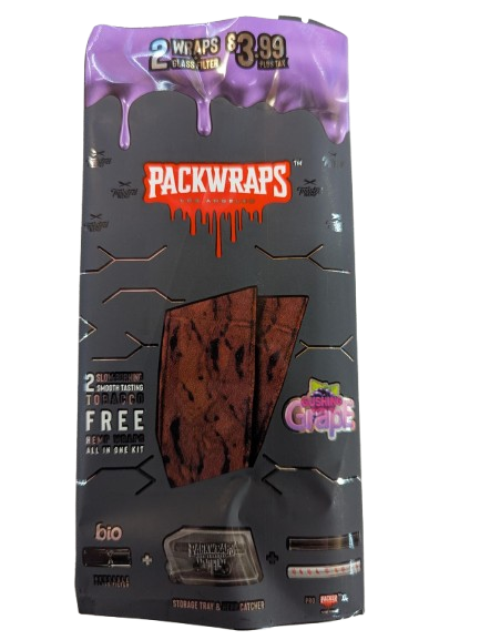 Photograph of product: Packwraps X Twisted Hemp Wraps w/Glass Tip 2 Pack (Gushin' Grape)