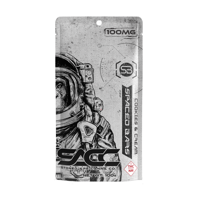 Photograph of Product: SACC Spaced Bar Cookies and Cream 100mg