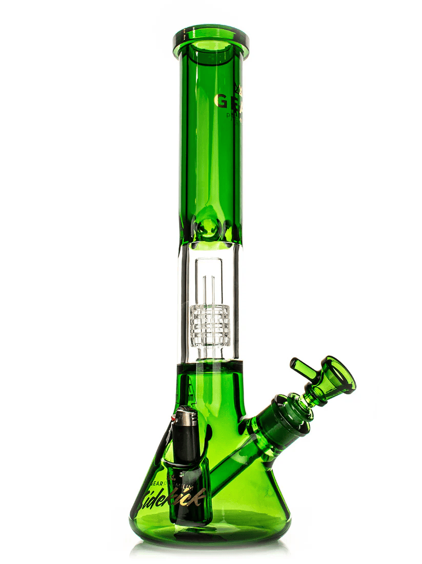 Photograph of product: Gear Premium Sidekick Beaker Glass Water Pipe + Box - 15" /14mm / Green