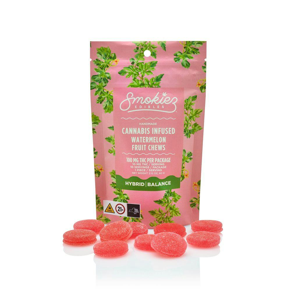 Photograph of product: Smokiez| Watermelon Hybrid| 100mg TH-oui Fruit Chews