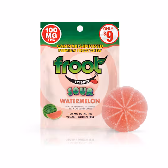 Photograph of product: Sour Watermelon [H] | 100MG Single TH-oui Gummy | Froot