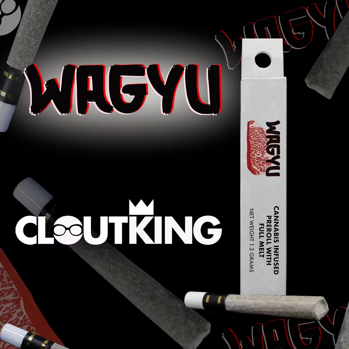 Photograph of product: Clout King Full Melt Wagyu Infused Pre Roll 1.3g