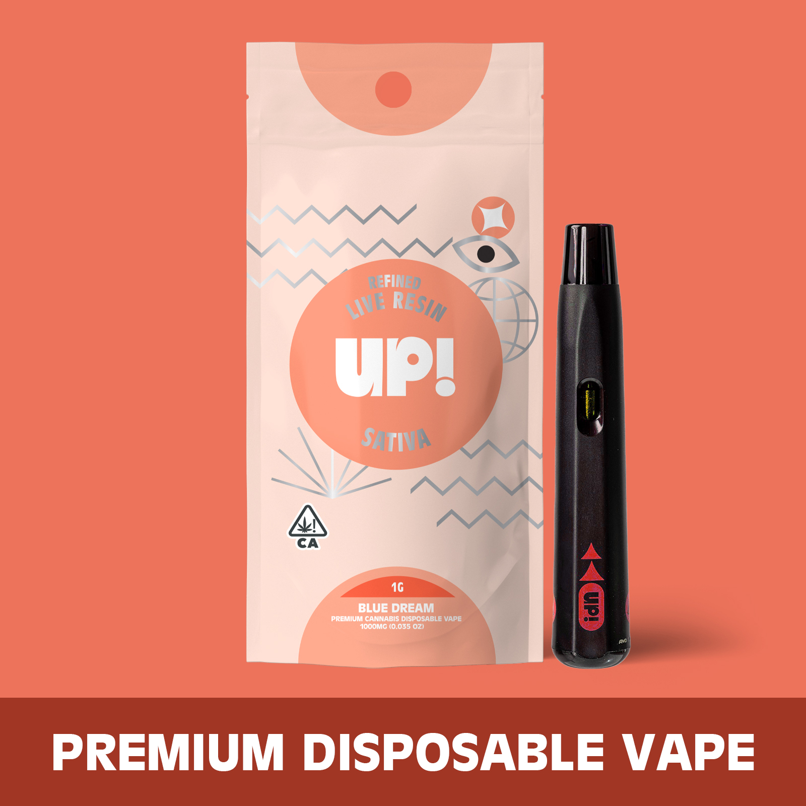 Photograph of product: UP! - Blue Dream (Oui'd) Live Resin All-In-One Vape