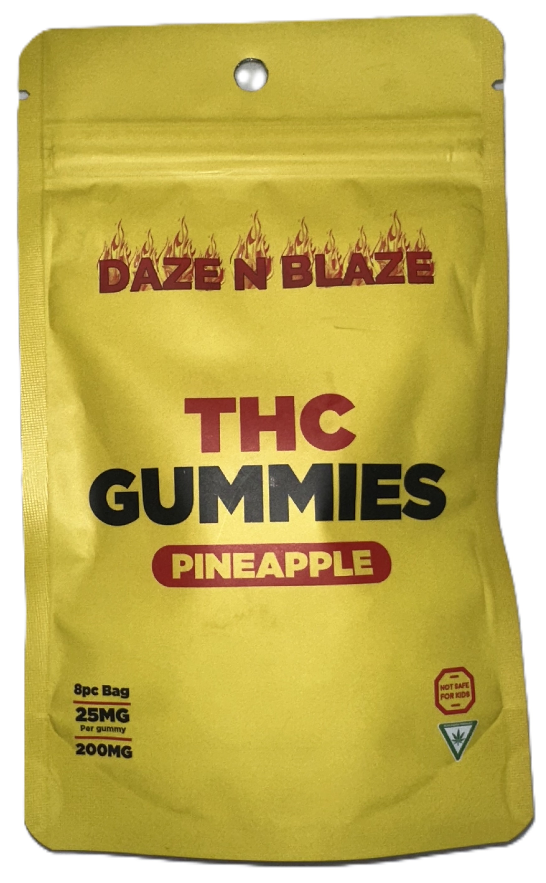 Photograph of product: Daze N Blaze 200mg Gummies - Pineapple