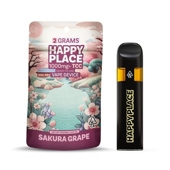 Photograph of product: Happy Place AIO Vape Sakura Grape 2g - 