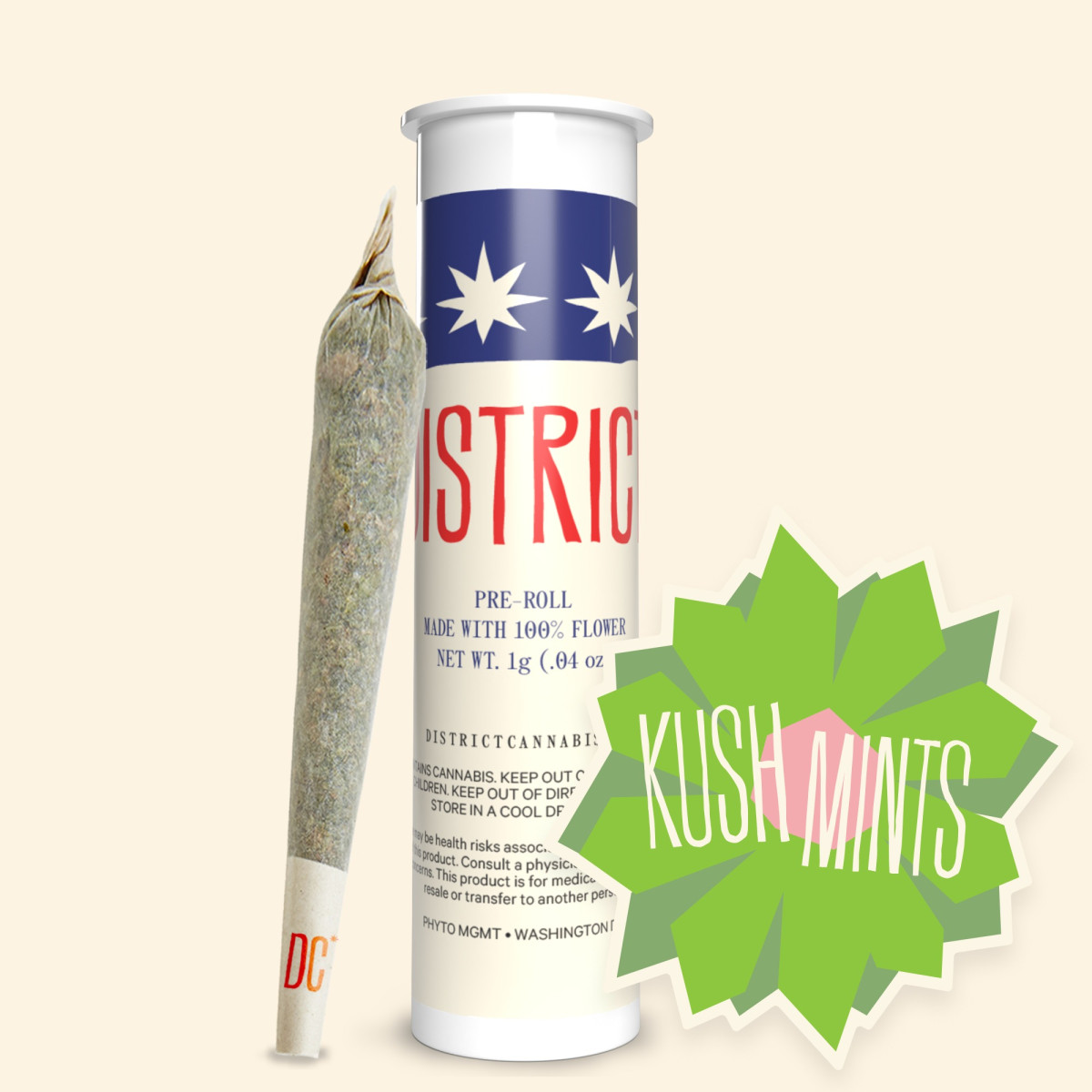 Photograph of product: District Oui'd | Kush Mints | Pre-Roll